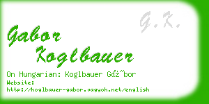 gabor koglbauer business card